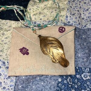 Aurelie Bidermann Gold Dipped Swan Feather Necklace
